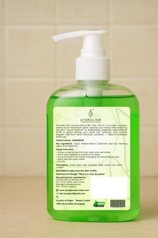 Aloe ver & Cucumber Mint Liquid Hand Wash - Image 3