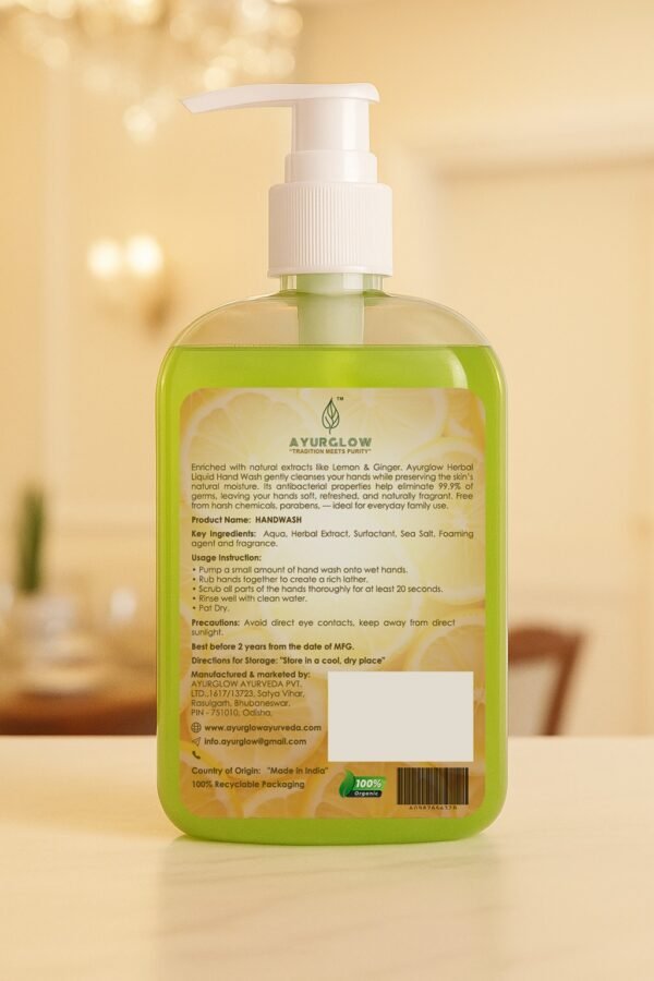 Lemon & Ginger Liquid hand wash - Image 2