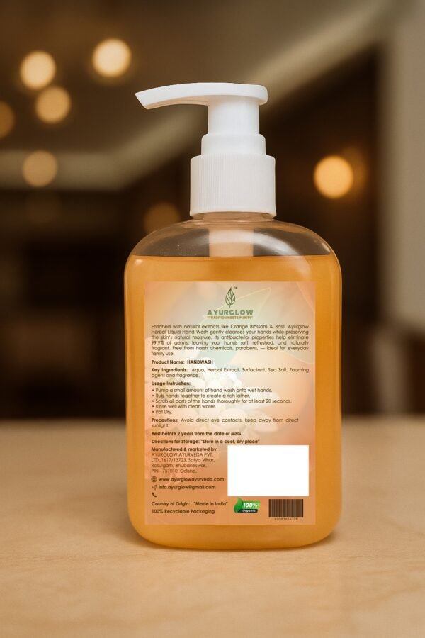 Orange Blossom & Basil Liquid Hand Wash - Image 2